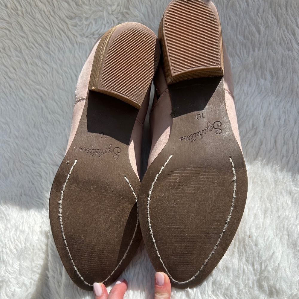 Seychelles Dusty Blush Suede Lattice Side Cutout Ankle Boots - Picture 8 of 12